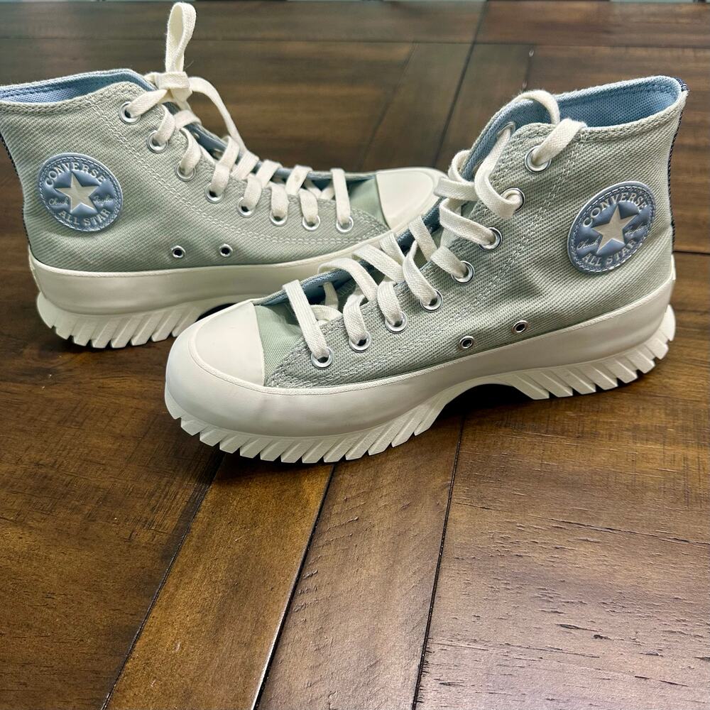 Converse Chuck Taylor All Star Lugged‎ High Platform Sage Light Blue Womens 8.5 - Picture 8 of 8